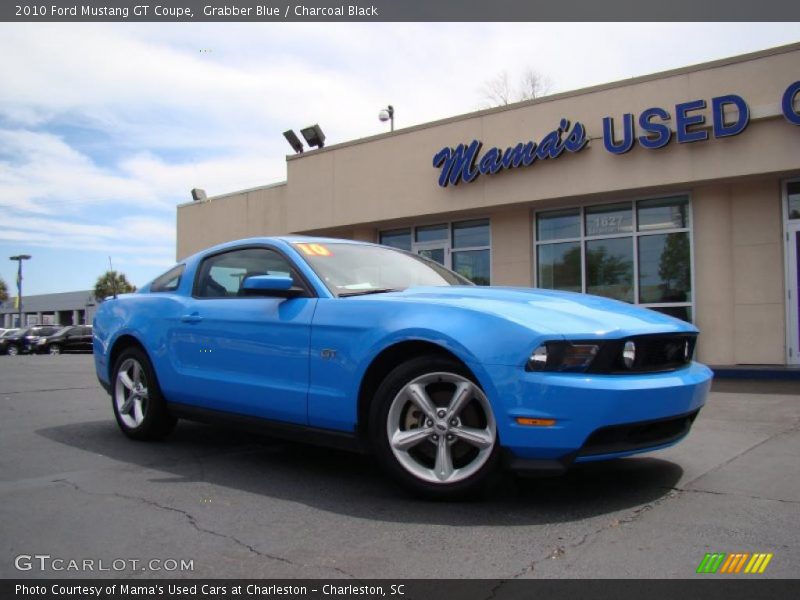 Grabber Blue / Charcoal Black 2010 Ford Mustang GT Coupe