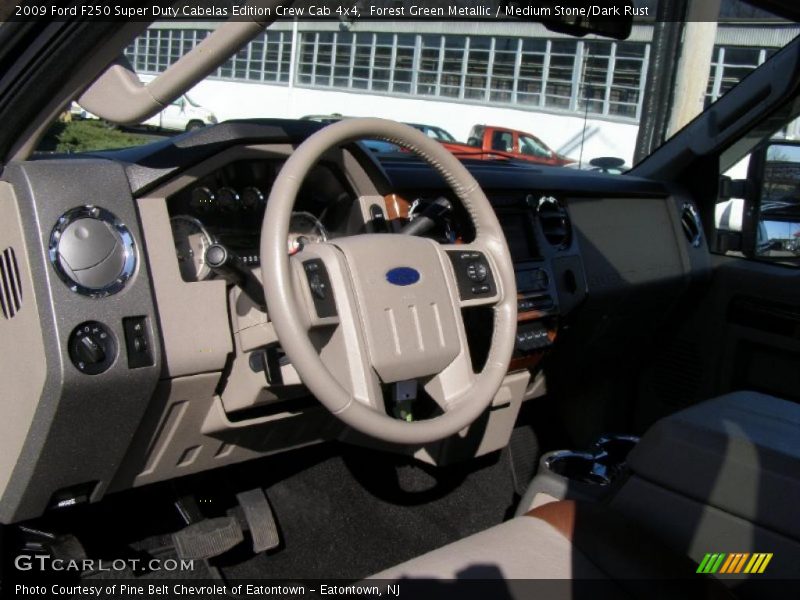 Forest Green Metallic / Medium Stone/Dark Rust 2009 Ford F250 Super Duty Cabelas Edition Crew Cab 4x4