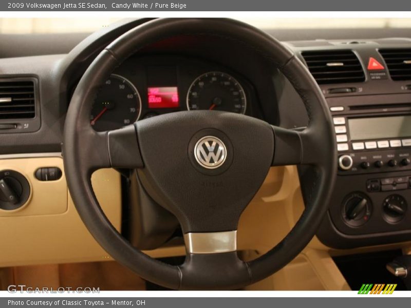 Candy White / Pure Beige 2009 Volkswagen Jetta SE Sedan