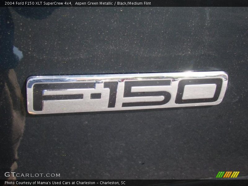 Aspen Green Metallic / Black/Medium Flint 2004 Ford F150 XLT SuperCrew 4x4