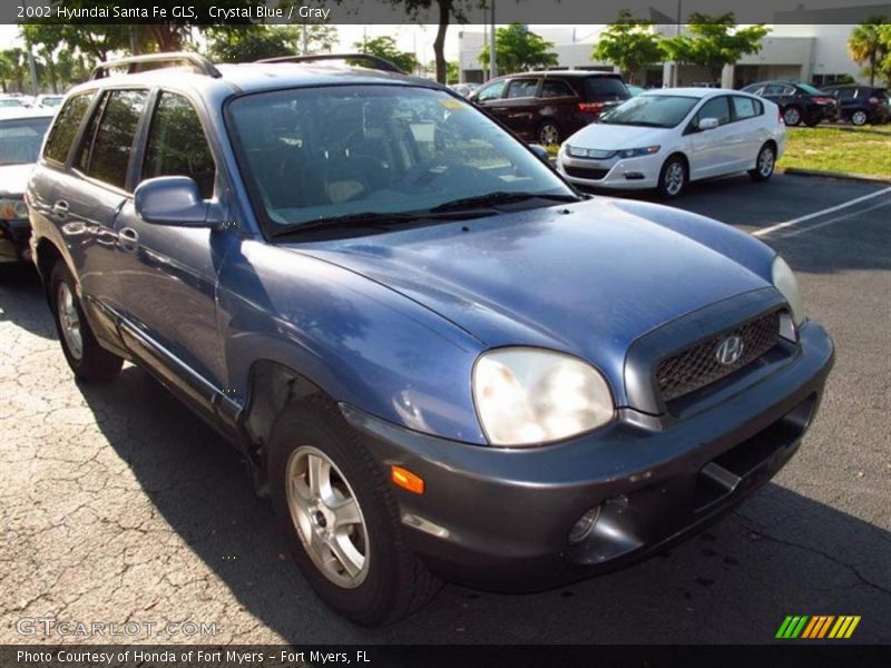 Crystal Blue / Gray 2002 Hyundai Santa Fe GLS