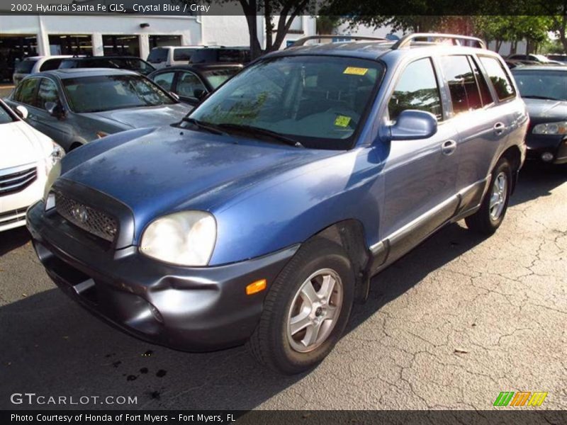Crystal Blue / Gray 2002 Hyundai Santa Fe GLS
