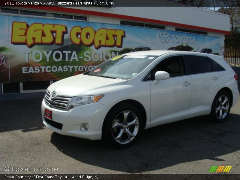 Blizzard Pearl White / Light Gray 2011 Toyota Venza V6 AWD