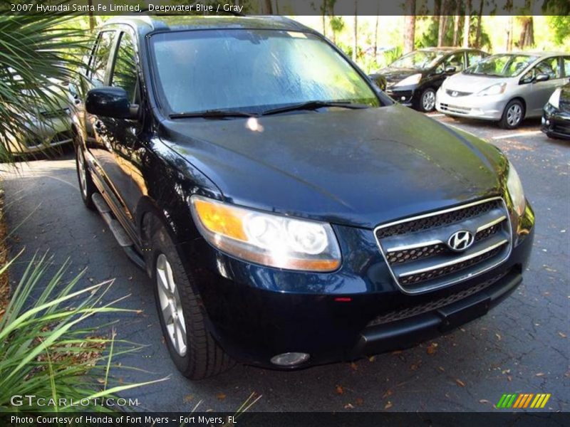Deepwater Blue / Gray 2007 Hyundai Santa Fe Limited
