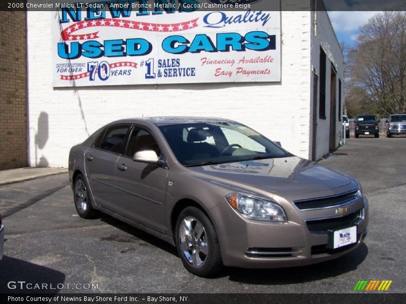 Amber Bronze Metallic / Cocoa/Cashmere Beige 2008 Chevrolet Malibu LT Sedan