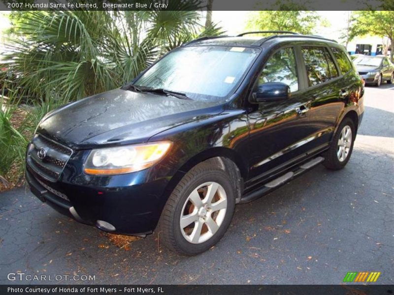 Deepwater Blue / Gray 2007 Hyundai Santa Fe Limited