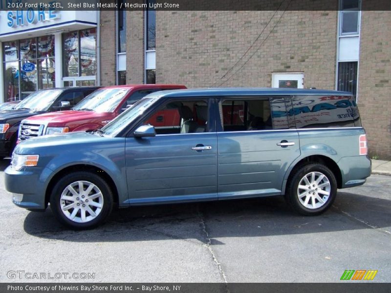 Steel Blue Metallic / Medium Light Stone 2010 Ford Flex SEL