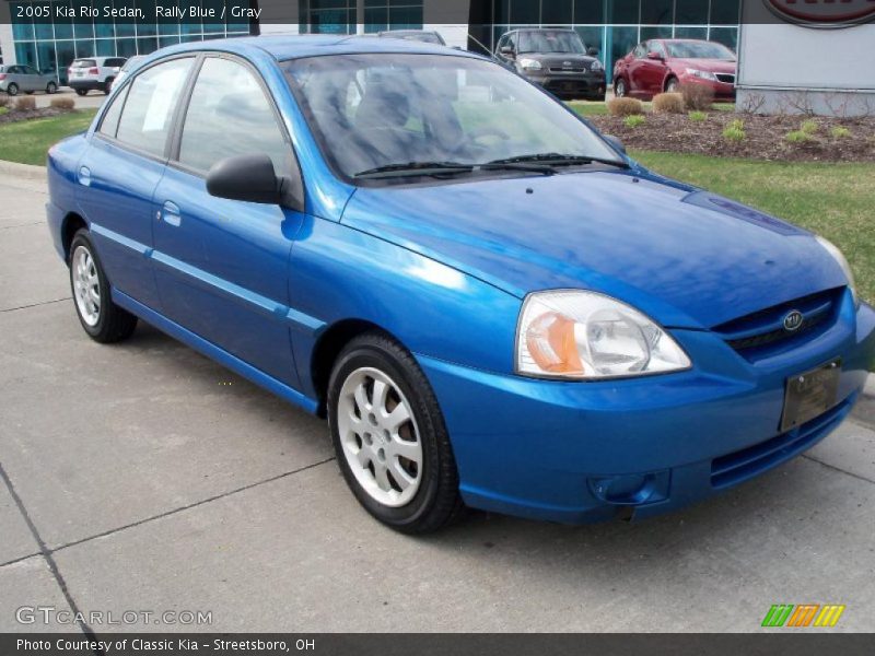 Rally Blue / Gray 2005 Kia Rio Sedan