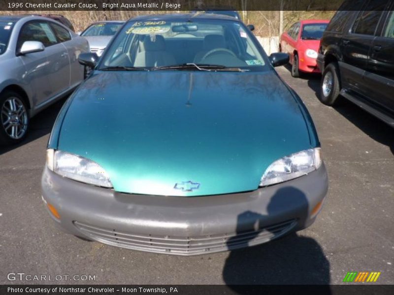 Bright Aqua Metallic / Beige 1996 Chevrolet Cavalier Coupe