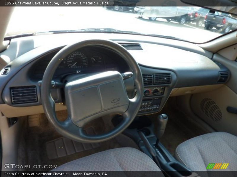 Bright Aqua Metallic / Beige 1996 Chevrolet Cavalier Coupe