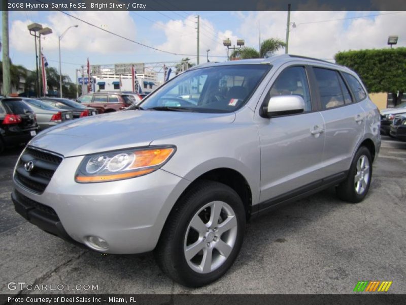 Bright Silver / Gray 2008 Hyundai Santa Fe SE