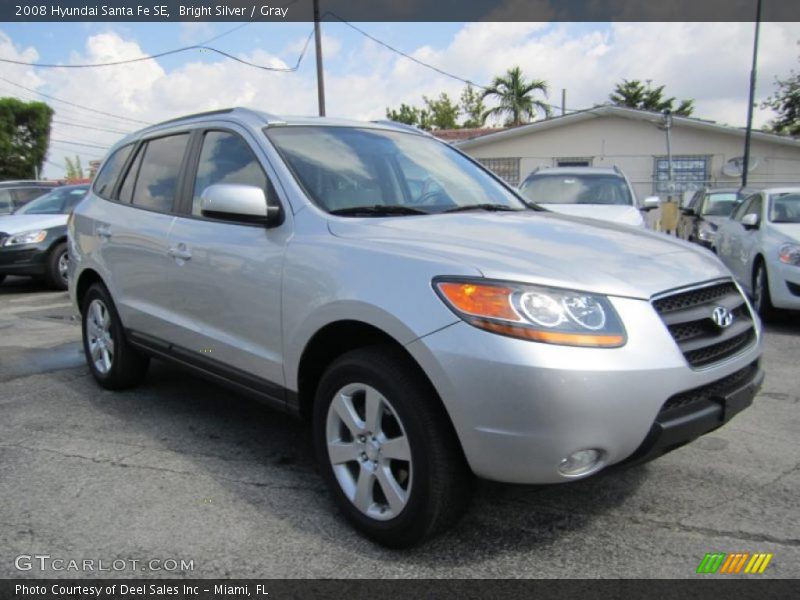Bright Silver / Gray 2008 Hyundai Santa Fe SE