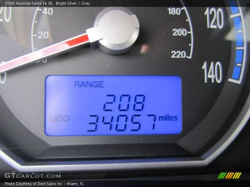Bright Silver / Gray 2008 Hyundai Santa Fe SE