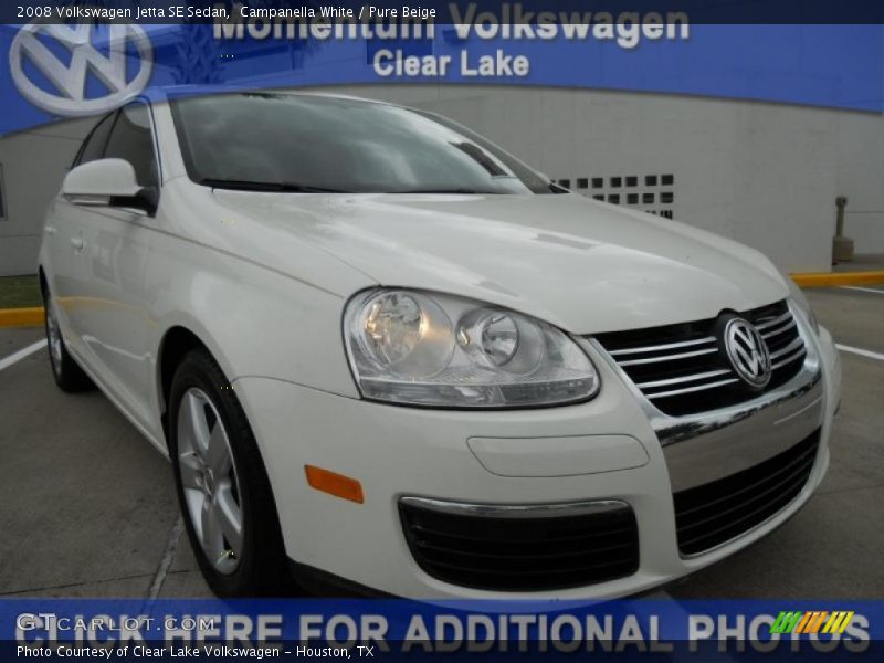 Campanella White / Pure Beige 2008 Volkswagen Jetta SE Sedan