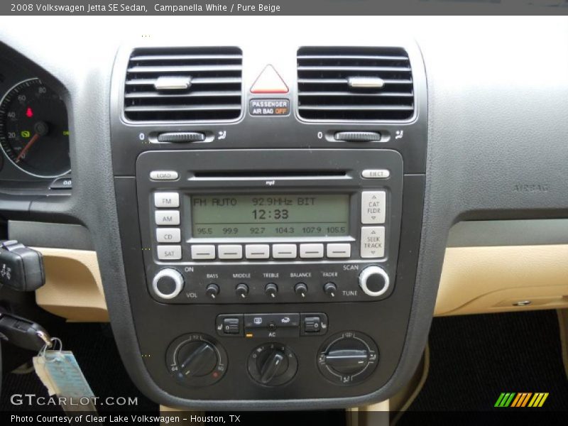 Campanella White / Pure Beige 2008 Volkswagen Jetta SE Sedan