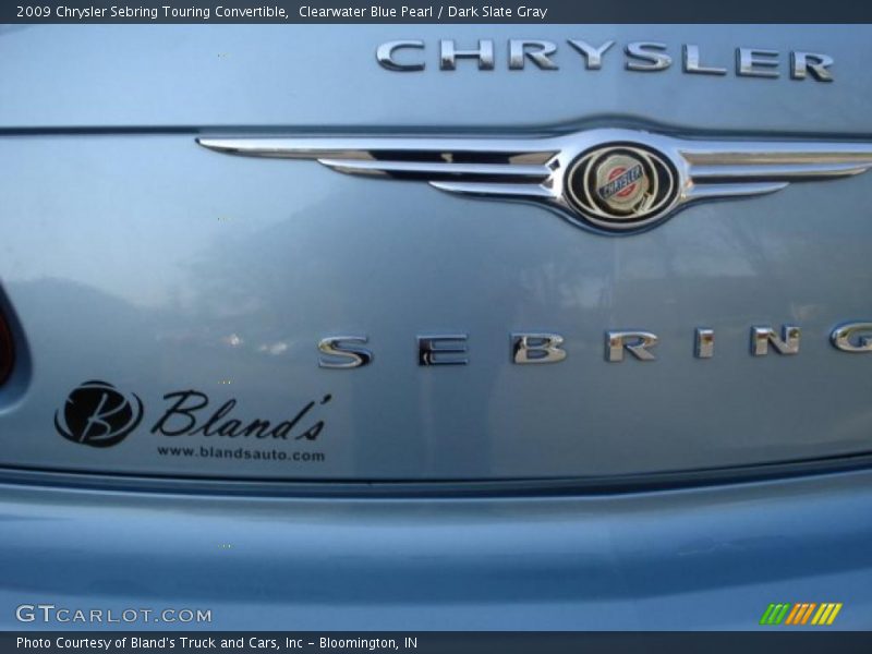 Clearwater Blue Pearl / Dark Slate Gray 2009 Chrysler Sebring Touring Convertible