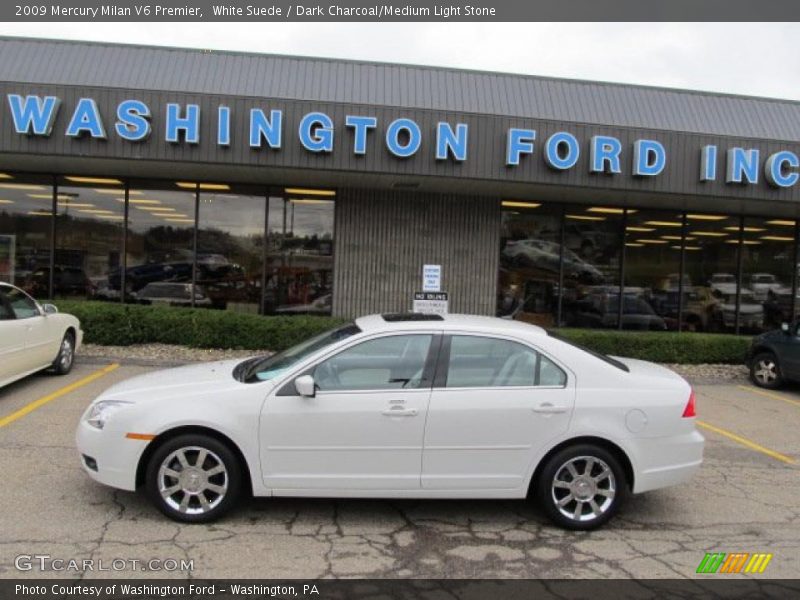 White Suede / Dark Charcoal/Medium Light Stone 2009 Mercury Milan V6 Premier