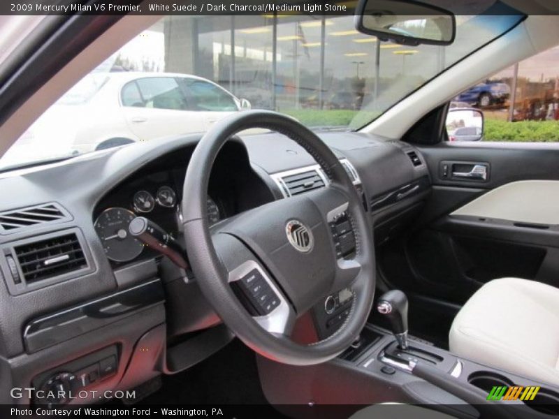 White Suede / Dark Charcoal/Medium Light Stone 2009 Mercury Milan V6 Premier