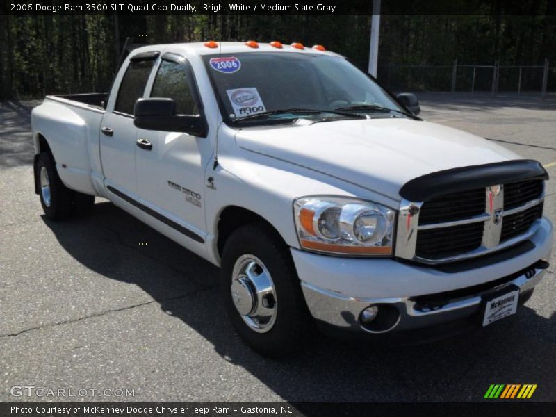 Bright White / Medium Slate Gray 2006 Dodge Ram 3500 SLT Quad Cab Dually