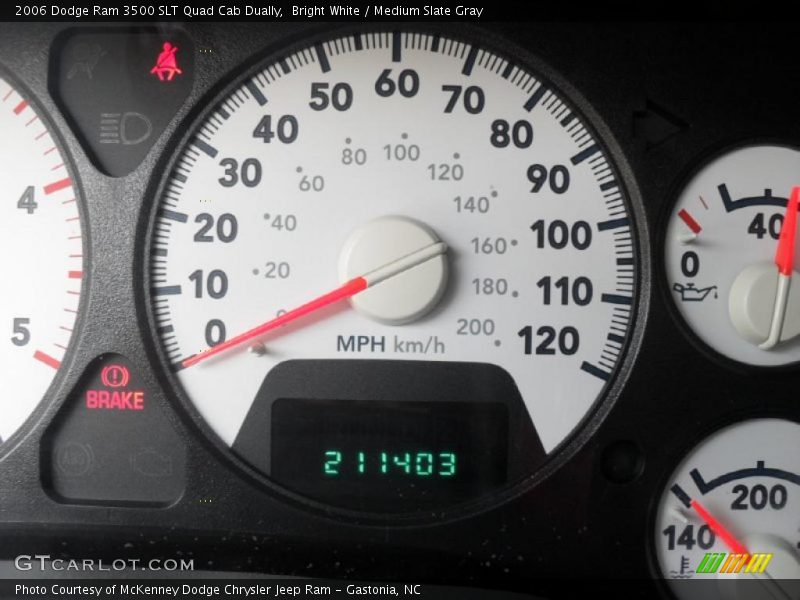 Bright White / Medium Slate Gray 2006 Dodge Ram 3500 SLT Quad Cab Dually