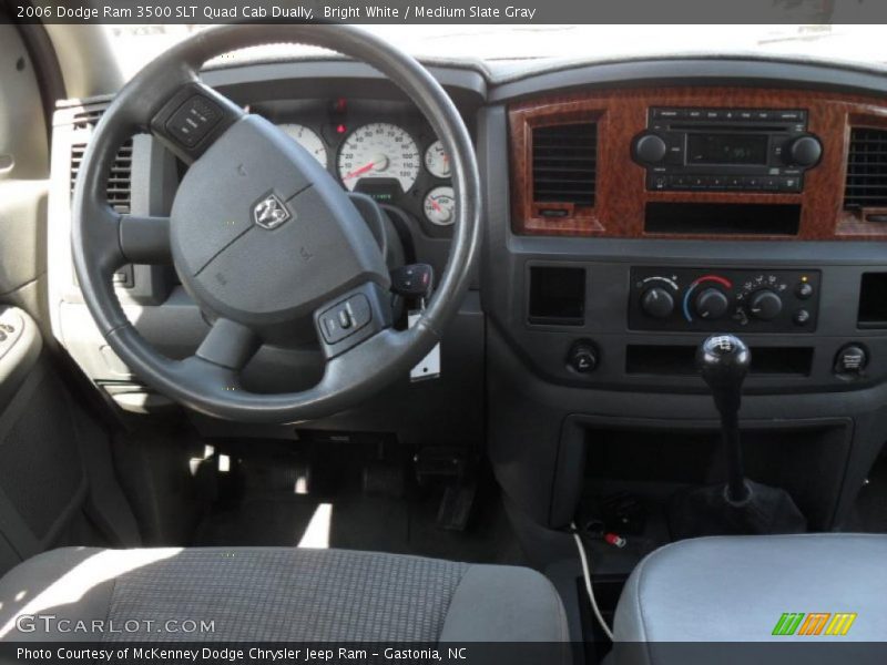 Bright White / Medium Slate Gray 2006 Dodge Ram 3500 SLT Quad Cab Dually
