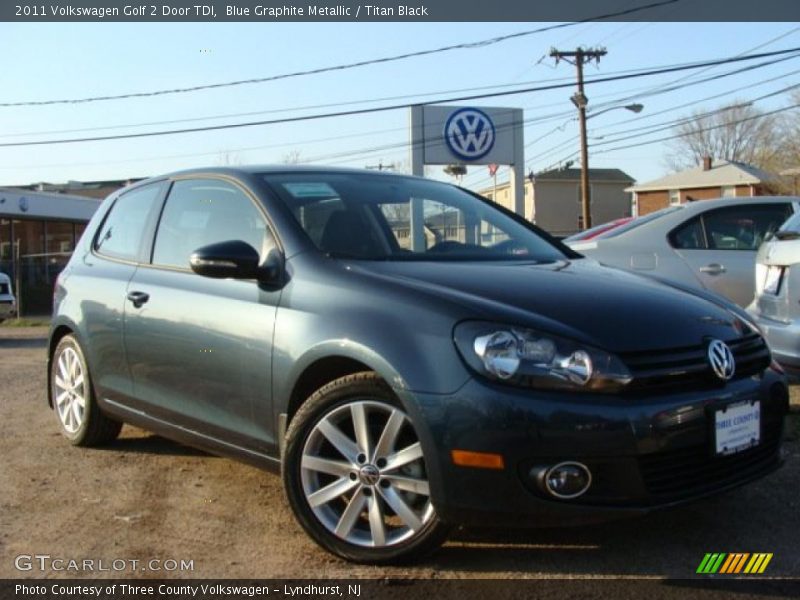 Blue Graphite Metallic / Titan Black 2011 Volkswagen Golf 2 Door TDI