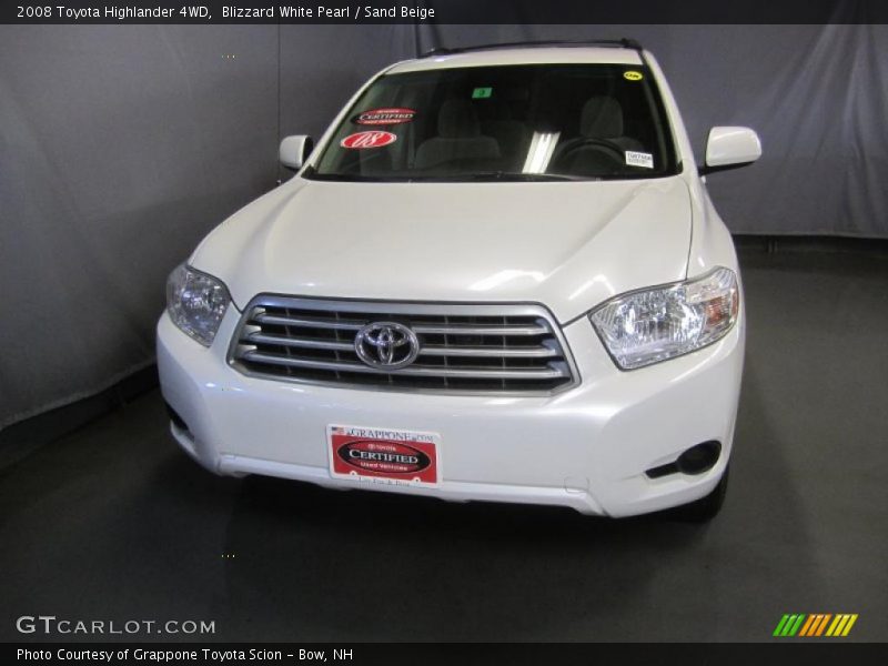 Blizzard White Pearl / Sand Beige 2008 Toyota Highlander 4WD