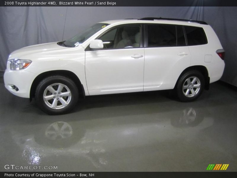 Blizzard White Pearl / Sand Beige 2008 Toyota Highlander 4WD