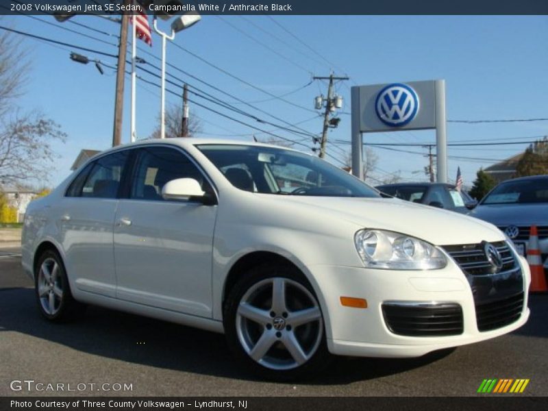 Campanella White / Anthracite Black 2008 Volkswagen Jetta SE Sedan
