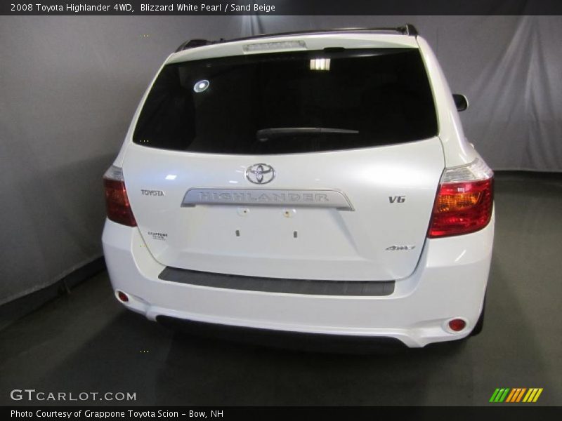 Blizzard White Pearl / Sand Beige 2008 Toyota Highlander 4WD