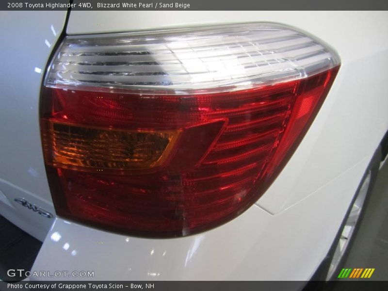 Blizzard White Pearl / Sand Beige 2008 Toyota Highlander 4WD
