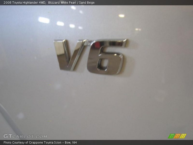 Blizzard White Pearl / Sand Beige 2008 Toyota Highlander 4WD