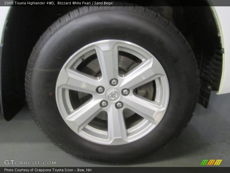 Blizzard White Pearl / Sand Beige 2008 Toyota Highlander 4WD