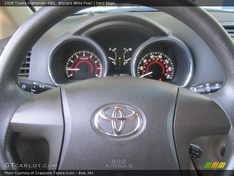 Blizzard White Pearl / Sand Beige 2008 Toyota Highlander 4WD