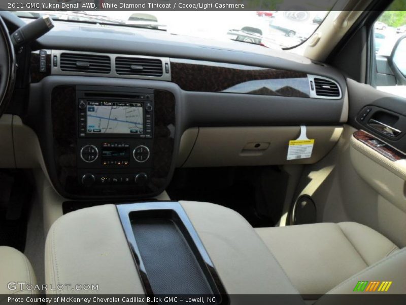White Diamond Tintcoat / Cocoa/Light Cashmere 2011 GMC Yukon Denali AWD