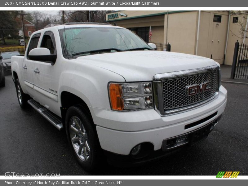 Summit White / Cocoa/Light Cashmere 2007 GMC Sierra 1500 Denali Crew Cab 4WD