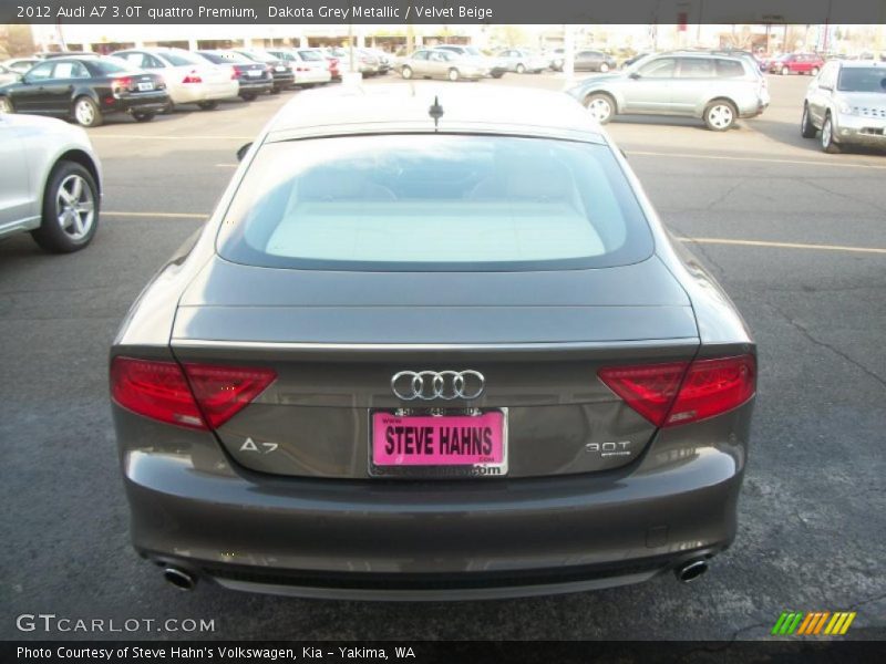 Dakota Grey Metallic / Velvet Beige 2012 Audi A7 3.0T quattro Premium