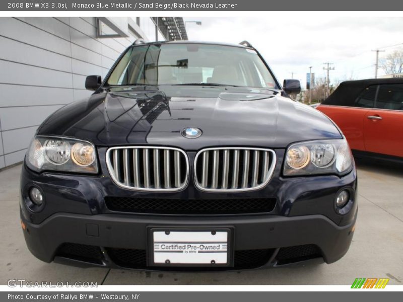 Monaco Blue Metallic / Sand Beige/Black Nevada Leather 2008 BMW X3 3.0si