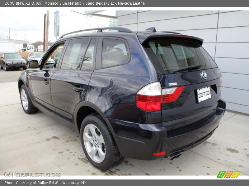 Monaco Blue Metallic / Sand Beige/Black Nevada Leather 2008 BMW X3 3.0si