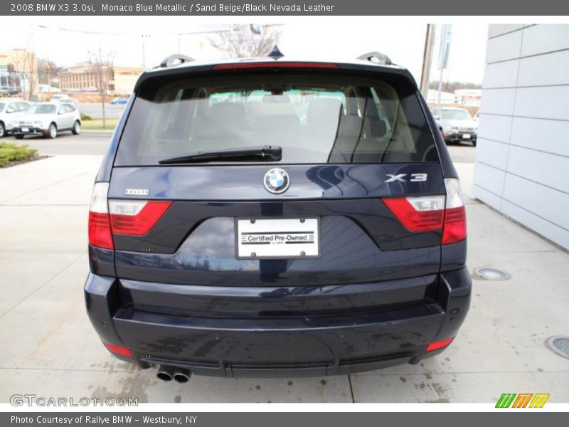 Monaco Blue Metallic / Sand Beige/Black Nevada Leather 2008 BMW X3 3.0si