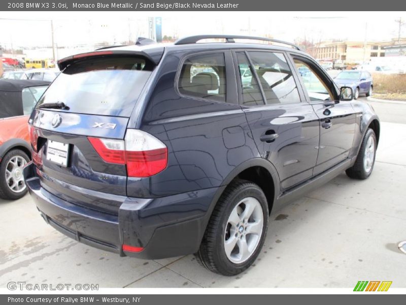 Monaco Blue Metallic / Sand Beige/Black Nevada Leather 2008 BMW X3 3.0si
