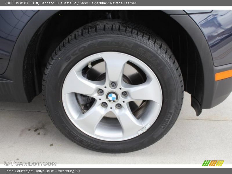 Monaco Blue Metallic / Sand Beige/Black Nevada Leather 2008 BMW X3 3.0si