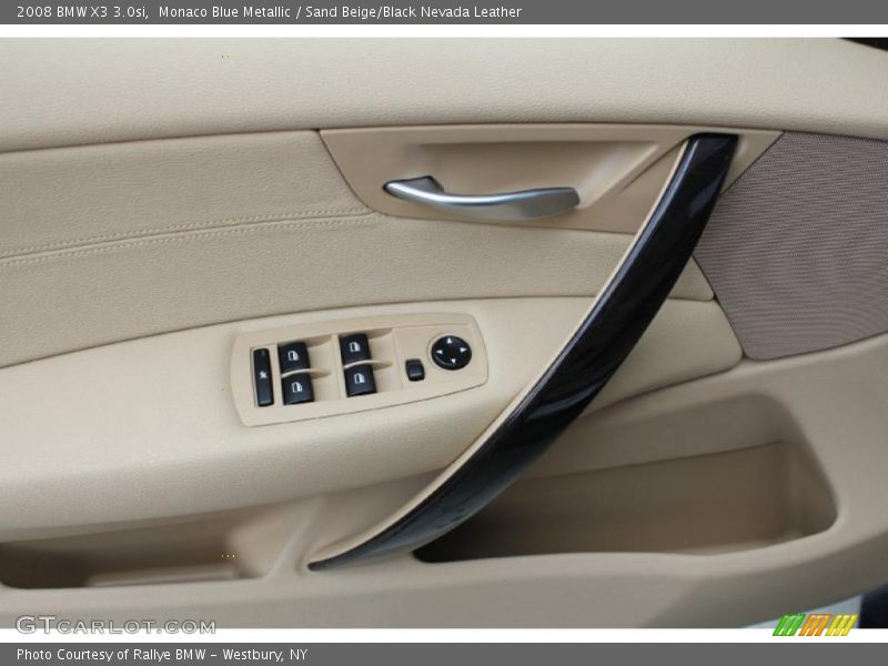 Monaco Blue Metallic / Sand Beige/Black Nevada Leather 2008 BMW X3 3.0si