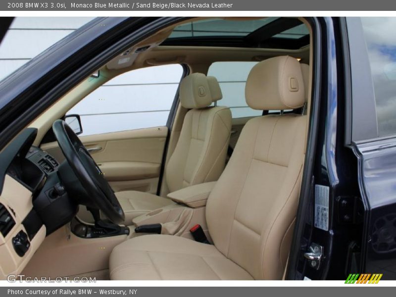 Monaco Blue Metallic / Sand Beige/Black Nevada Leather 2008 BMW X3 3.0si