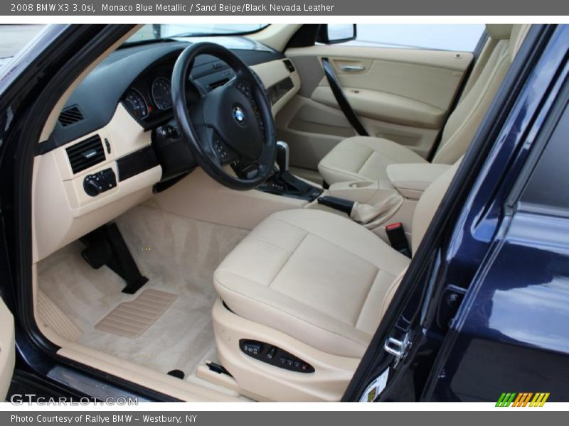 Monaco Blue Metallic / Sand Beige/Black Nevada Leather 2008 BMW X3 3.0si