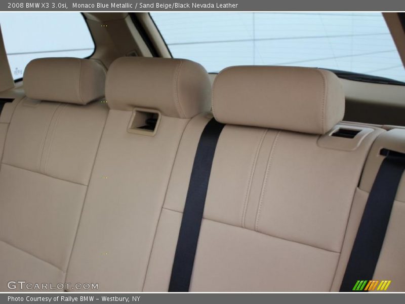 Monaco Blue Metallic / Sand Beige/Black Nevada Leather 2008 BMW X3 3.0si