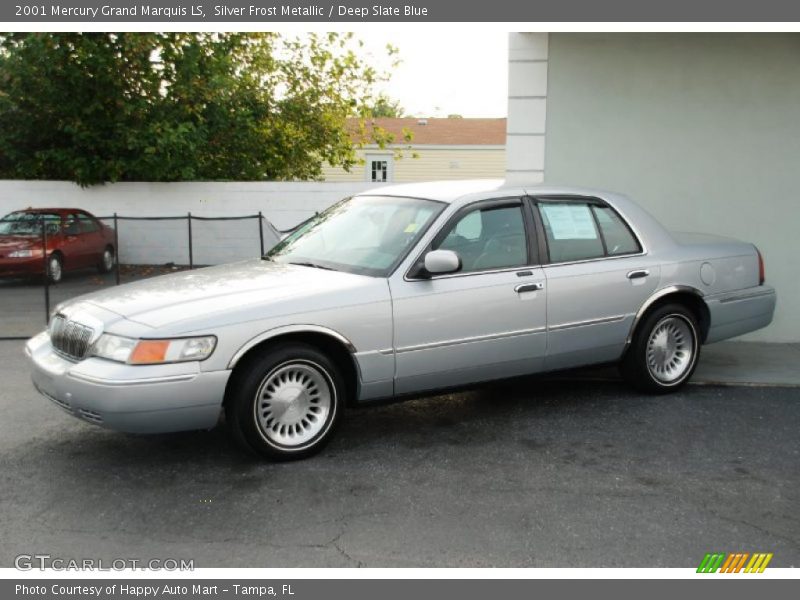 Silver Frost Metallic / Deep Slate Blue 2001 Mercury Grand Marquis LS