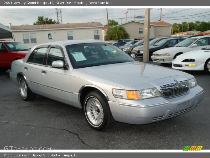 Silver Frost Metallic / Deep Slate Blue 2001 Mercury Grand Marquis LS