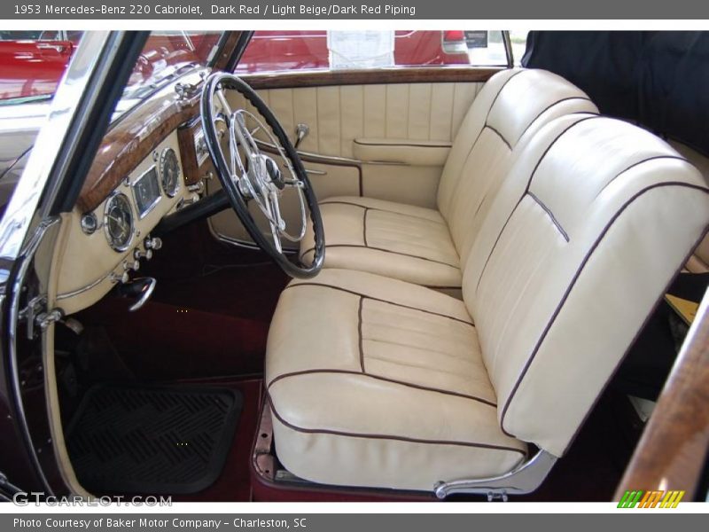  1953 220 Cabriolet Light Beige/Dark Red Piping Interior