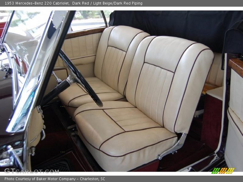  1953 220 Cabriolet Light Beige/Dark Red Piping Interior